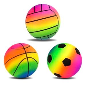 Pelota De Goma Fútbol Multicolor Infantil Para Niños Mediana Futbol Arcoiris