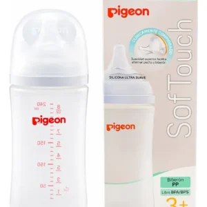 Mamadera Pigeon 240ml Bebé Anticólicos Tetina Softouch +3m