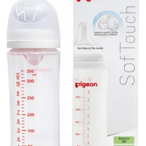 Mamadera Pigeon Softouch 330ml 6+ Anticólicos Boca Ancha